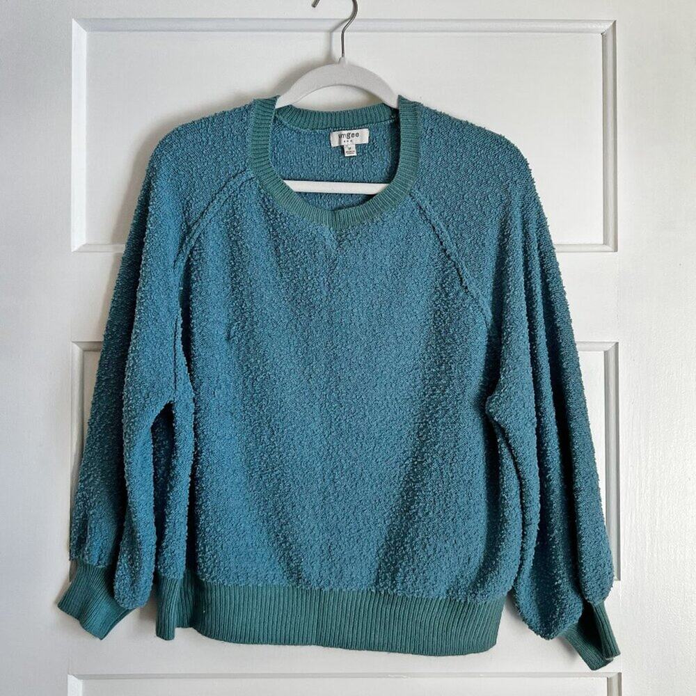 Umgee Vintage Boucle Turquoise Sweater